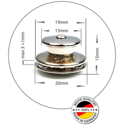 Zapinka górna / duża główka do materiału 3-4 mm, stal nierdzewna 100%