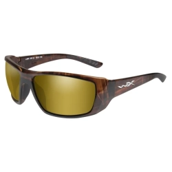 WILEY X KOBE Amber Gold Mirror Gloss Hickory Brown Frame ACKOB04 Okulary polaryzacyjne